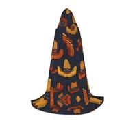 WZYCWB Chapeau de cowboy imprimé M cape de magicien, costume de fête à thème, cape de cosplay pour adulte et adolescent, tailles S, M, L