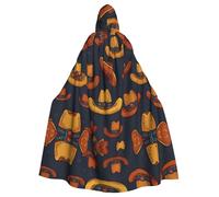 WZYCWB Chapeau de cowboy imprimé pour adulte - Cape à capuche unisexe - Halloween - Carnaval - Mascarade - Jeu de rôle
