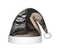 WZYCWB Chapeau de cowboy noir bottes occidentales à motifs, chapeau de fête de Noël, cadeau d'activité de classe pour enfants, accessoire de décoration de vacances de Noël
