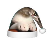 WZYCWB Chapeau de fête de Noël à motif chat curieux, cadeau d'activité de classe pour enfants, accessoire de décoration de Noël