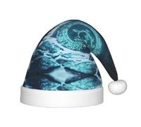 WZYCWB Chapeau de fête de Noël avec symbole mystérieux bleu, cadeau d'activité de classe pour enfants, accessoire de décoration de Noël
