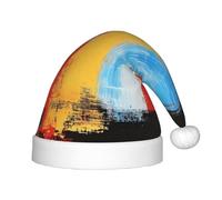 WZYCWB Chapeau de fête de Noël imprimé coups de pinceau, cadeau d'activité de classe pour enfants, accessoire de décoration de Noël