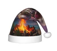 WZYCWB Chapeau de fête de Noël imprimé flamme rose coloré, cadeau d'activité de classe pour enfants, accessoire de décoration de Noël