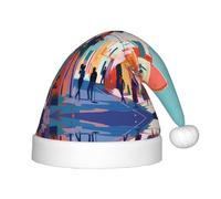WZYCWB Chapeau de fête de Noël imprimé ville vibrante, cadeau d'activité de classe pour enfants, accessoire de décoration de Noël