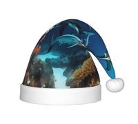 WZYCWB Chapeau de fête de Noël motif requin sous-marin corail pour enfants, cadeau d'activité de classe pour enfants, accessoire de décoration de Noël