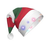 WZYCWB Chapeau de Noël drapeau de la Hongrie pour adulte avec lumières LED Unisexe Chapeau de Noël en peluche Cadeau de fête de Noël Nouvel An
