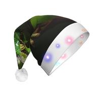WZYCWB Chapeau de Père Noël à motif caméléon | Chapeau de vacances lumineux en peluche pour Noël, Nouvel An et événements de fête