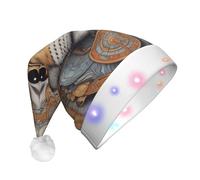 WZYCWB Chapeau de Père Noël à motif œil de chat | Chapeau de vacances lumineux en peluche pour Noël, Nouvel An et événements de fête