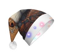 WZYCWB Chapeau de Père Noël à motif œil de chat en gros plan | Chapeau de vacances lumineux en peluche pour Noël, Nouvel An et événements de fête