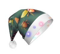 WZYCWB Chapeau de Père Noël à motif insecte | Chapeau de vacances lumineux en peluche pour Noël, Nouvel An et événements de fête