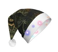 WZYCWB Chapeau de Père Noël à motif tête de cerf lumière naturelle | Chapeau de vacances lumineux en peluche pour Noël, Nouvel An et événements de fête