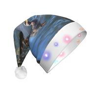 WZYCWB Chapeau de Père Noël à motifs canards colverts | Chapeau de vacances lumineux en peluche pour Noël, Nouvel An et événements de fête