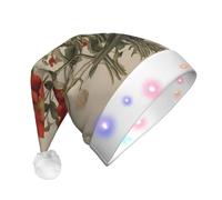 WZYCWB Chapeau de Père Noël à motifs de bouquet fleuri | Chapeau de vacances lumineux en peluche pour Noël, Nouvel An et événements de fête