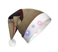 WZYCWB Chapeau de Père Noël à motifs d'étoiles à cinq branches | Chapeau de vacances lumineux en peluche pour Noël, Nouvel An et événements de fête