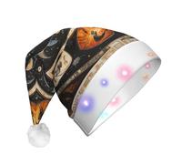 WZYCWB Chapeau de Père Noël Astrolabe Patterns | Chapeau de vacances lumineux en peluche pour Noël, Nouvel An et événements de fête