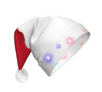 WZYCWB Chapeau de Père Noël avec motif drapeau de Monaco | Chapeau de vacances lumineux en peluche pour Noël, Nouvel An et événements de fête