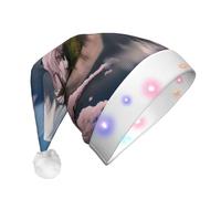 WZYCWB Chapeau de Père Noël Mont Fuji au début du printemps | Chapeau de vacances lumineux en peluche pour Noël, Nouvel An et événements de fête