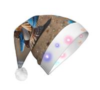WZYCWB Chapeau de Père Noël motif vagues de plage | Chapeau de vacances lumineux en peluche pour Noël, Nouvel An et événements de fête
