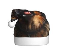 WZYCWB Chapeau de Père Noël pour adulte - Berger allemand en peluche - 40 cm de haut - Unisexe - Décoration de Noël et du Nouvel An