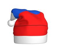 WZYCWB Chapeau de Père Noël pour adulte - Drapeau de la Slovénie - En peluche - 40 cm de haut - Unisexe - Décoration de Noël