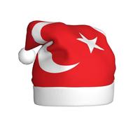 WZYCWB Chapeau de Père Noël pour adulte - Drapeau de la Turquie - 40 cm de haut - Unisexe - Décoration de Noël et de Nouvel An