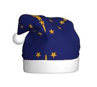 WZYCWB Chapeau de Père Noël pour adulte, drapeau de l'État de l'Indiana, chapeau de Père Noël en peluche, 40 cm de haut, chapeau décoratif unisexe pour Noël, Nouvel An