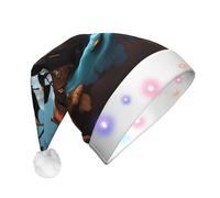 WZYCWB Chapeau de pirate de dessin animé pour adulte - Avec lumières LED - Unisexe - En peluche - Cadeau de fête de Noël
