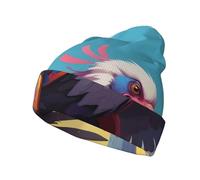 WZYCWB Chapeau tricoté chaud imprimé graffiti vautour adapté pour la randonnée, le camping, les voyages et divers scénarios en plein air Noir