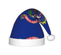 WZYCWB Chapeaux de Noël à motif drapeau du Dakota du Nord pour enfants, chapeaux pointus, décorations de fête de Noël et cadeaux pour réunions de famille