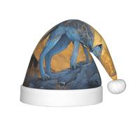 WZYCWB Chapeaux de Noël holographiques à motif loup pour enfants, chapeaux pointus mignons, décorations de fête de Noël et cadeaux pour réunions de famille