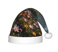 WZYCWB Chapeaux de Noël imprimés « Where the mountain flowers bloom » pour enfants, jolis chapeaux pointus, décorations de fête de Noël et cadeaux pour les réunions de famille