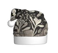 WZYCWB Chapeaux de Père Noël à motif chat noir dans une forêt étrange - Parfait pour le réveillon de Noël, le Nouvel An et les fêtes de fin d'année