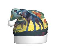 WZYCWB Chapeaux de Père Noël à motifs de loups pixels, parfaits pour le réveillon de Noël, le Nouvel An et les fêtes de fin d'année
