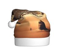 WZYCWB Chapeaux de Père Noël à motifs Rêver des pyramides de Khufu - Parfait pour le réveillon de Noël, le réveillon du Nouvel An et les fêtes de fin d'année