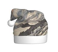 WZYCWB Chapeaux de Père Noël imprimés Alpine Dawn - Idéal pour le réveillon de Noël, le Nouvel An et les fêtes de fin d'année - Décorations festives
