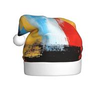 WZYCWB Chapeaux de Père Noël imprimés avec bannière de coups de pinceau - Idéal pour le réveillon de Noël, le réveillon du Nouvel An et les fêtes de fin d'année - Décorations festives