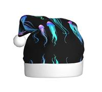 WZYCWB Chapeaux de Père Noël imprimés en forme d'essaim de méduses - Parfait pour le réveillon de Noël, le Nouvel An et les fêtes de fin d'année