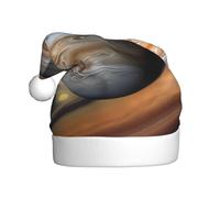 WZYCWB Chapeaux de Père Noël imprimés paysage Jupiter - Idéal pour le réveillon de Noël, le réveillon du Nouvel An et les fêtes de vacances - Décorations festives