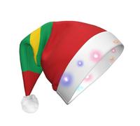 WZYCWB Chapeaux de Père Noël pour adulte Drapeau de la Mauritanie en peluche Cadeau de fête de Noël Unisexe Nouvel An Lumière LED Chapeaux de Père Noël