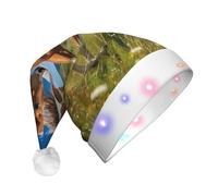 WZYCWB Chapeaux de Père Noël pour adulte Horses on the Prairie, cadeaux de fête de Nouvel An, cadeaux de fête de Noël, chapeaux de Père Noël unisexe avec lumière LED
