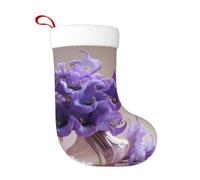 WZYCWB Chaussettes de Noël imprimées avec bouquet de vase violet - Parfait pour les cheminées, les escaliers ou les tables de chevet, créant une atmosphère festive.