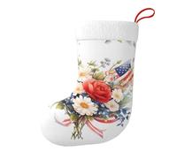 WZYCWB Chaussettes décoratives de vacances avec drapeaux et fleurs de 45 cm