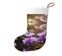 WZYCWB Chaussettes décoratives de vacances avec fleurs violettes et papillons 45 cm