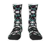 WZYCWB Chaussettes mi-mollet avec motif panda mignon imprimé blanc, chaussettes de sport élastiques, adaptées pour la course, le fitness et les entraînements quotidiens, blanc, Taille unique