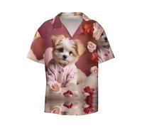 WZYCWB Chemise à manches courtes imprimée rose 3XL, élégante et décontractée, adaptée aux affaires, tailles S à 4XL