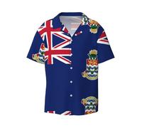 WZYCWB Chemise à manches courtes pour homme Motif drapeau des îles Caïmans, noir, XX-Large