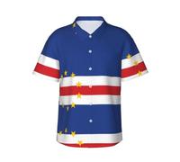WZYCWB Chemise hawaïenne à manches courtes pour homme Drapeau du Cap-Vert, Noir , L-4XL