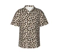 WZYCWB Chemise hawaïenne à manches courtes pour homme Imprimé léopard, Noir , M-4XL