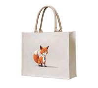 WZYCWB Clever Fox Sac fourre-tout en toile tridimensionnelle pour voyage, travail, fitness, camping et plage