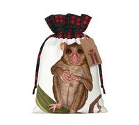 WZYCWB Clever Tarsier Sacs cadeaux de Noël pour décorations de fête de Noël, 21 x 30 cm, sacs cadeaux en toile de jute avec cordon de serrage